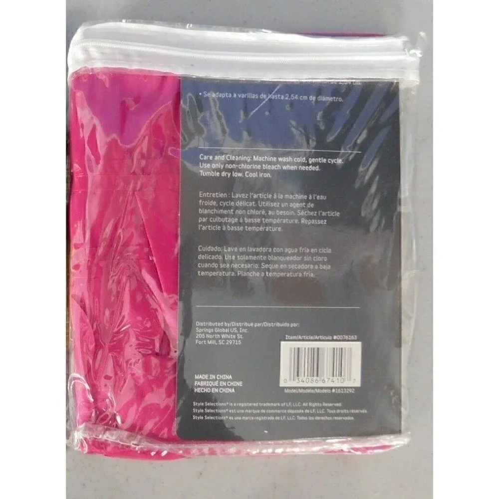 HOME 2 WAY FUSCHIA PINK VALANCE 17 X 50 INCHES, FITS UP TO ONE INCH ROD #0076163